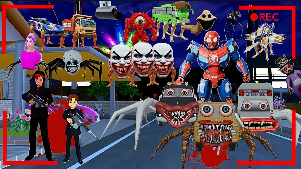 Юта Мио впадает в панику после того, как камеры видеонаблюдения запечатлели нападение монстров-па...