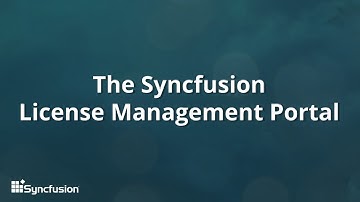 Syncfusion License Management Portal Demo