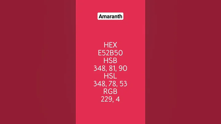 HTML Color Code Amaranth | HEX Codes #ffffff #html #asmr