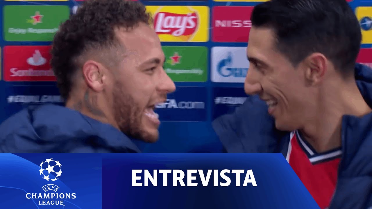 QUE MOMENTO! NEYMAR INVADE ENTREVISTA DE DI MARÍA APÓS CLASSIFICAÇÃO DO PSG NA CHAMPIONS