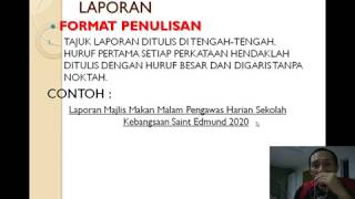 FORMAT PENULISAN LAPORAN SEKOLAH RENDAH