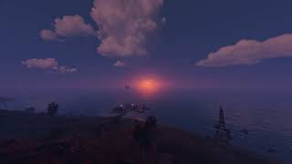 Sunrise at the oil rig Rust, Morning in the fishing village  Live wallpapers