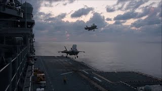 USMC F-35B flight operations on USS America (LHA 6)