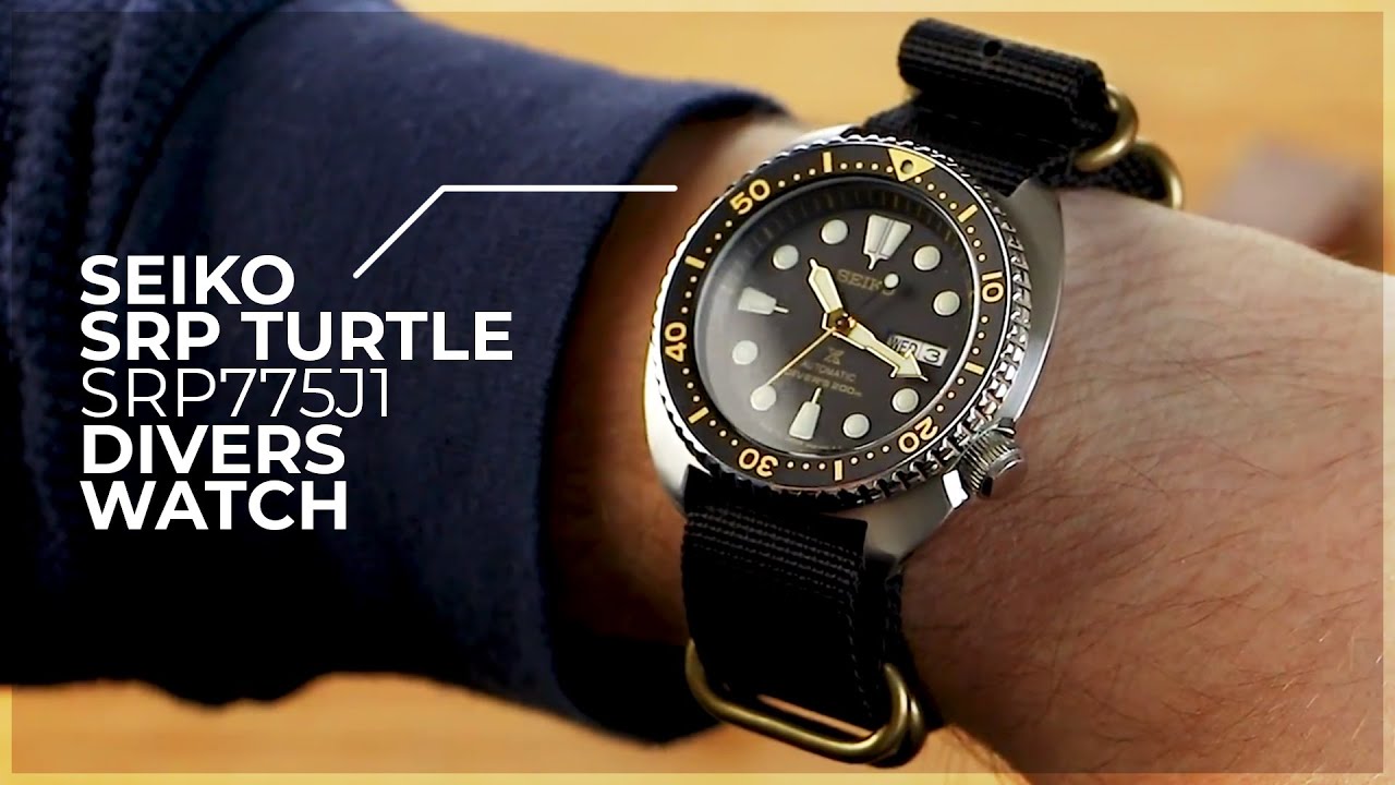 Seiko SRP Turtle Diver's Watch SRP775J1 - On The Wrist With Our Top Strap  Choices - YouTube