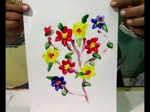 finger painting  teknik mencolek satu jari bunga YouTube