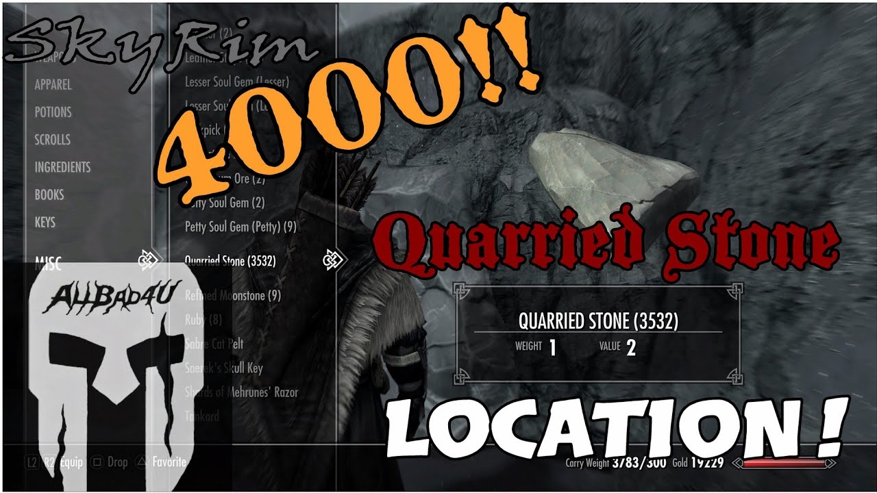 4000 Quarried Stone mine location Skyrim YouTube