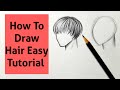 How to draw hairs/Hairstyle easy tutorial Drawing hair hairstyles easy step by step for beginners