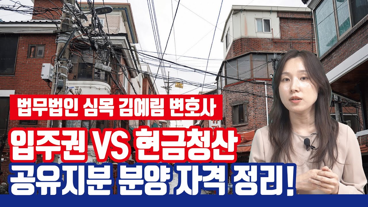 공유지분 물건은 현금청산이 원칙! 입주권 나오는 예외는? [재개발 전문 김예림 변호사]