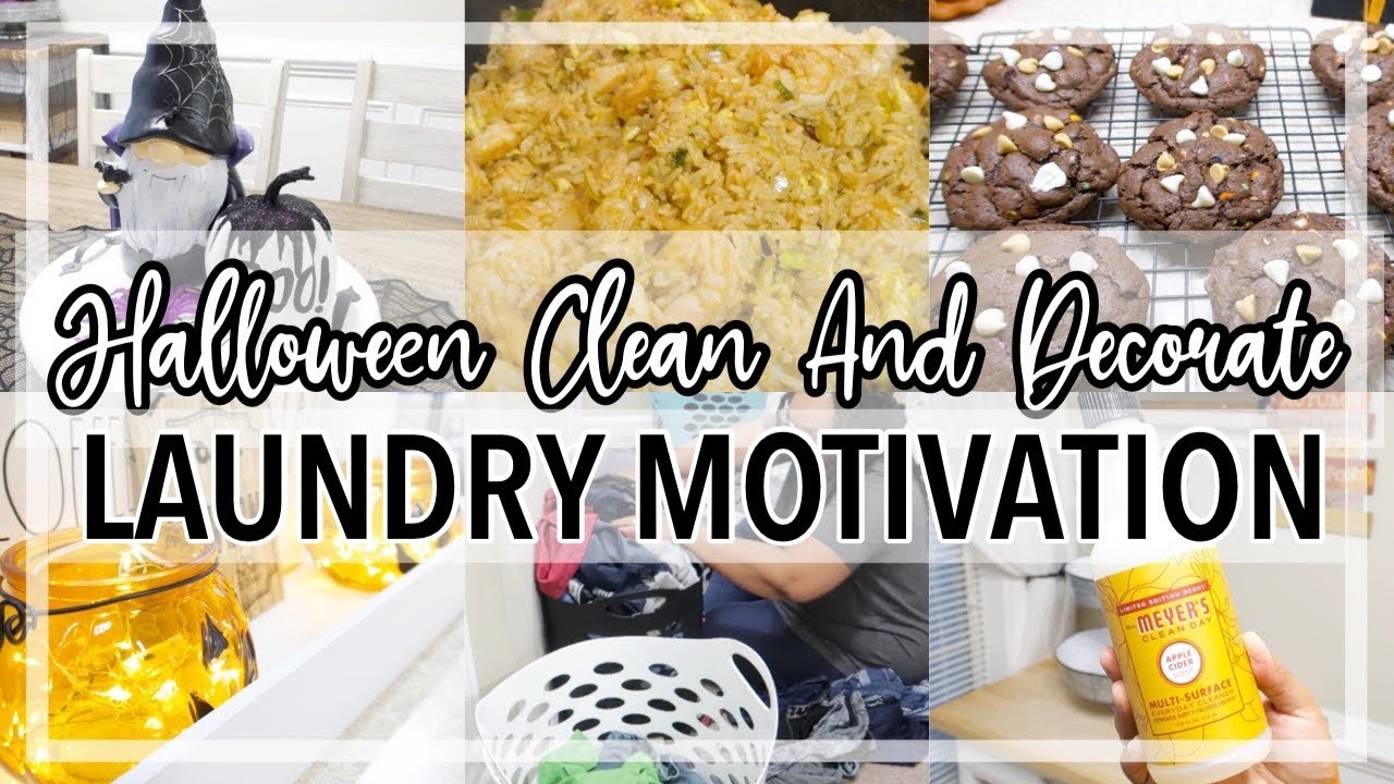 LAUNDRY MOTIVATION 2020 | ALL DAY CLEANING MOTIVATION 2020 | LAUNDRY ROUTINE | HALLOWEEN DECORATE