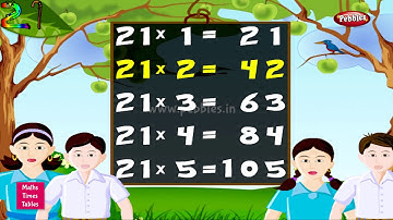 Table of 21 in English | 21 Table | Multiplication Tables English | Learning Video | Pebbles Rhymes