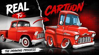 How to Draw a Cartoon Truck | 1956 Chevrolet 3100 Vector Illustration