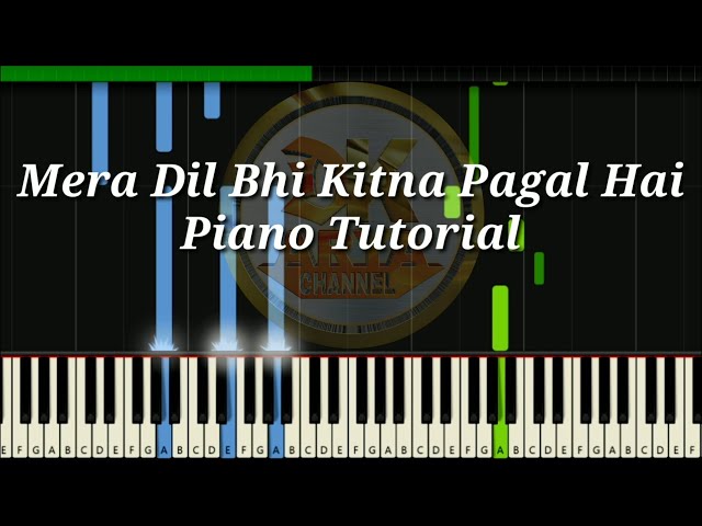 Mera Dil Bhi Kitna Pagal Hai ( Saajan ) || Piano Tutorial + Free Midi File class=