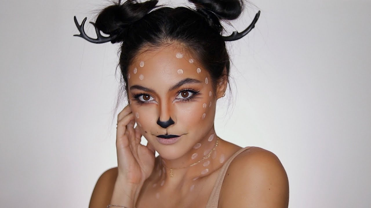 maquillage halloween cerf (biche!) très simple!