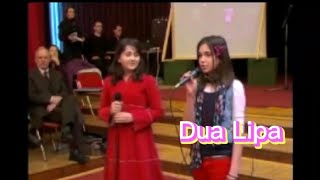 Little Dua Lipa sings a song