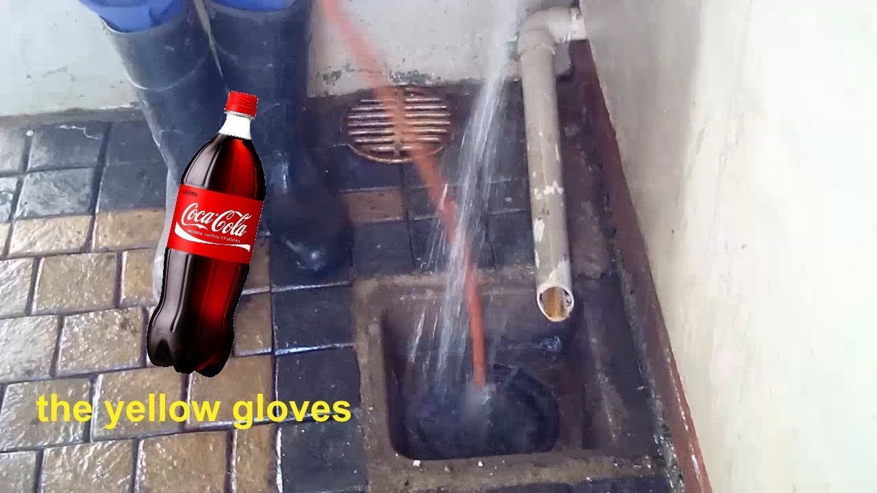 How to unblock a drain with COKE bottle YouTube