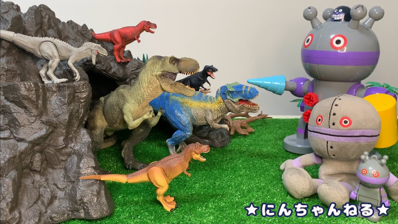 アンパンマン おもちゃ★ だだんだんをパワーアップして恐竜にリベンジするぞ！！