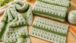 SUPER EASY Crochet Stitch for Warm Blanket, Shawl, Scarf &amp; Cardigan ❤️ New Design