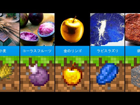 比較：実生活でのMinecraftアイテム（2020）