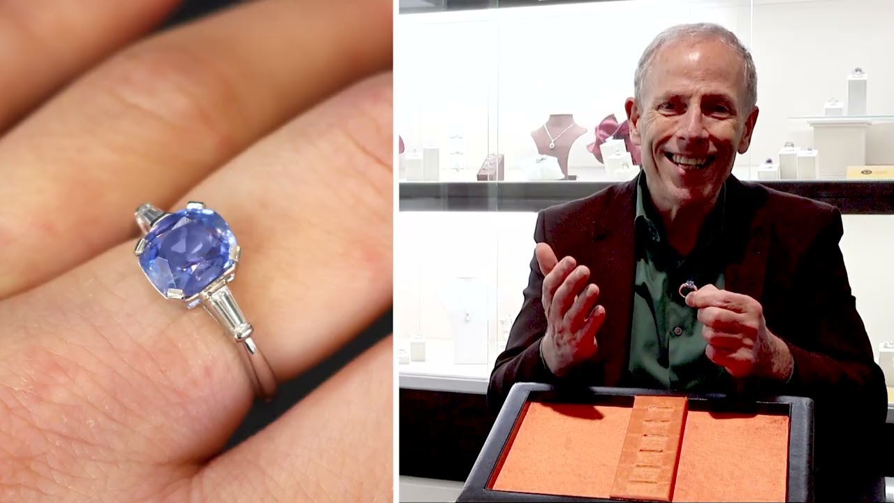2.55ct Ceylon Sapphire and 0.20ct Diamond, Platinum Ring - Art Deco - Vintage Circa 1945 - C9297