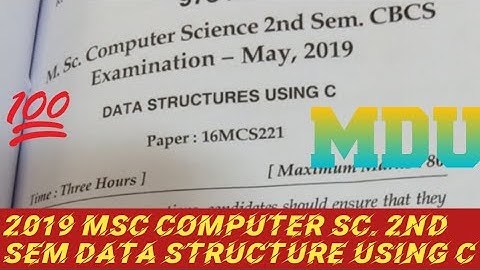 MDU 2019 MSc computer science 2nd sem data structure using c question paper #mdu #paper#shortsvideo