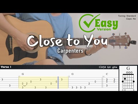 Close To You Easy Version Carpenters Fingerstyle Guitar TAB Chords Lyrics