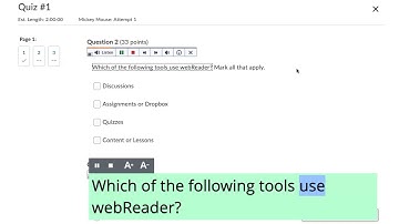 Using webReader in D2L Quizzes