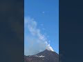 Mount Etna Volcano 🌋 Blowing smoke rings located in Sicily Italy. The Gas is (H2O), (CO2), &amp; (SO2).