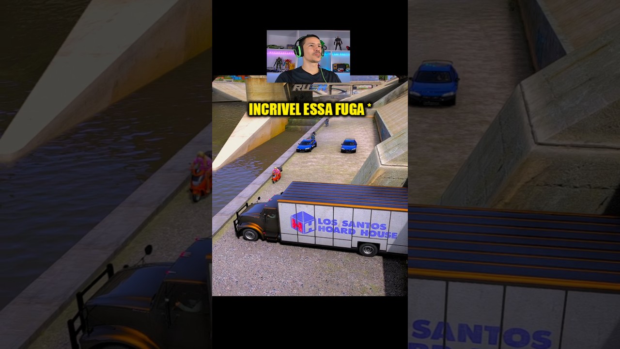 Ele passou rapido por baixo do caminhao nessa fuga insana no gta rp #shorts #viralvideo