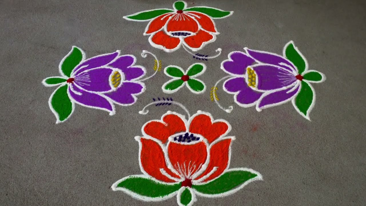 Sankranthi rangolis 🌹Dhanurmasam muggulu 🌹Flowers rangolis 🌹Festival rangolis 🌹