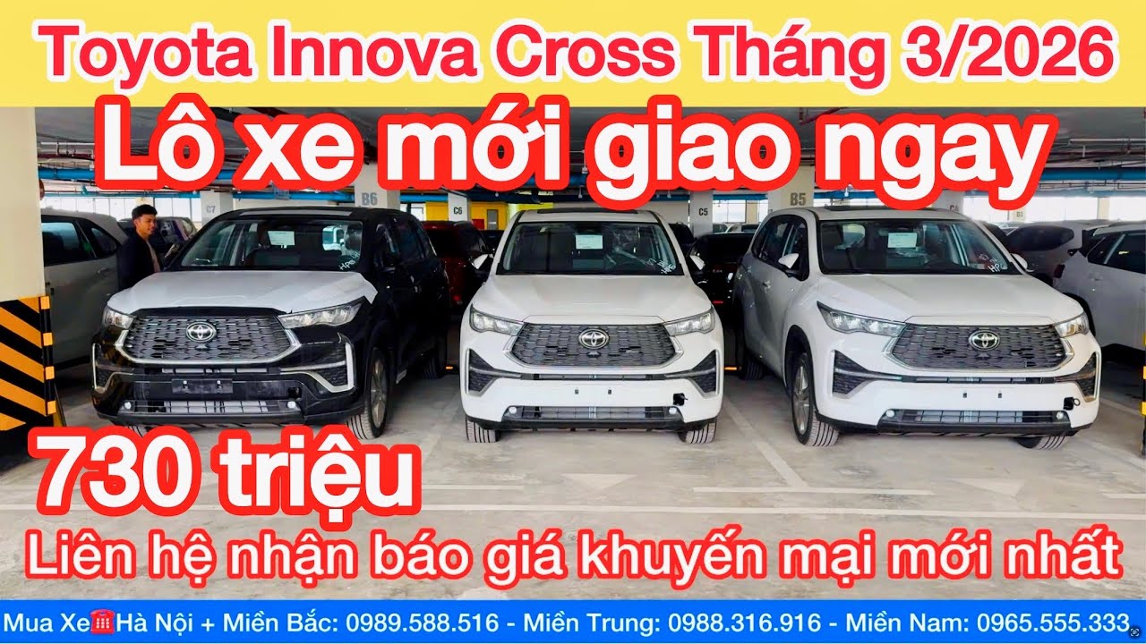 Bảng giá xe Toyota Innova Cross tháng 3/2026 khuyến mại lăn bánh lô xe mới, 2.0HEV Hybrid giá 960 tr