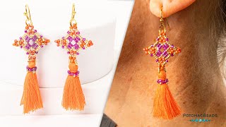 Bollywood Seed Bead Earrings - DIY Jewelry Making Tutorial by PotomacBeads