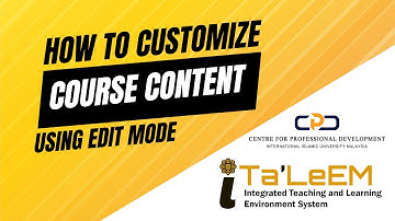 iTaleem: How to customize course content using edit mode