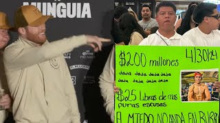 Canelo Alvarez Responds to his FANS “Stop DUCKING David Benavidez” SIGN • CA vs Jaime Munguia GA screenshot 3