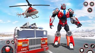 Mobil Pemadam Berubah Jadi Robot Dan Helikopter | Rescue Robot Car Transform - Fire Truck Games screenshot 5