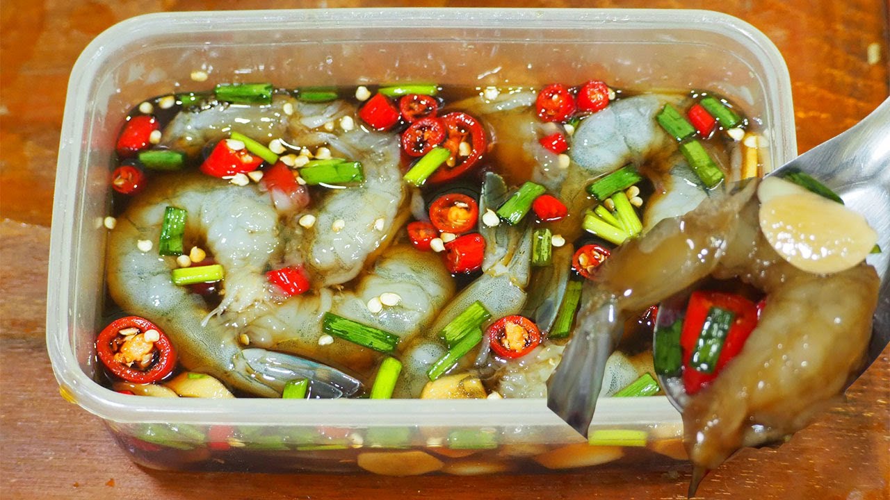 กุ้งดองซีอิ๋วอร่อยมาก ทำง่าย ไม่คาว กุ้งเด้งกรอบ น้ำซอสละมุน - YouTube