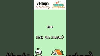 das (that; the) | German language vocabulary