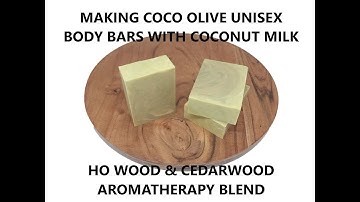 Making Two Oil Cold Process Soap (Coco Olive) Ho Wood EO, White + French Blue Clay - Dawn Organics