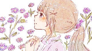 【イラストメイキング】9/9の誕生花 シオン(君を忘れない) / Photoshop