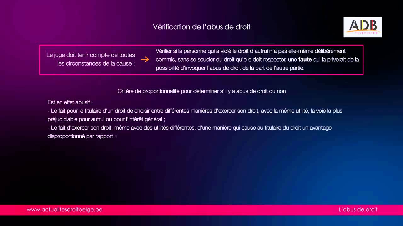 L'abus de droit - YouTube