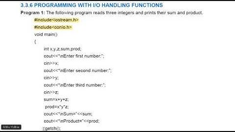 PROGRAMMING WITH INPUT OUTPUT HANDLING FUNCTIONS