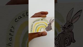 Easter bunny easy watercolor card #cardcreations #makeacard #satisfyingart #miniart