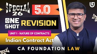 Famous CA Foundation Law - One shot Revision | Unit 1 | Indian Contract Act |  | Special 26 5.O | IGSIR Net Worth