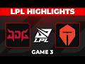 JDG vs TES Highlights Game 3 | LPL 2026 Playoffs | JD Gaming vs Top Esports