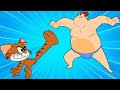 Cartoon Cat For Kids | Muscular Cat & Sumo Wrestler Funny Animation | New Episode | Cat & Keet