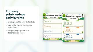 Prewriting Pattern Park | Prewriting Practice Worksheets | Printable PDF | Etsy | 11