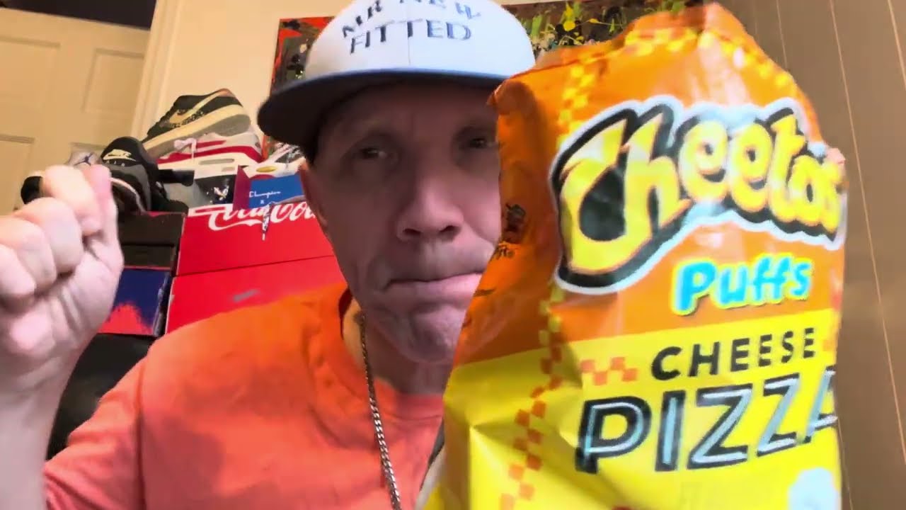 Cheetos pizza chips and Mother Dinosaur cookies and Chocolate El Fudge’s