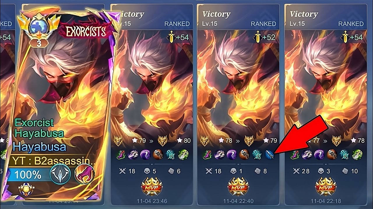 GLOBAL HAYABUSA BEST BUILD & EMBLEM WINSTREAK SOLO RANK |TOP GLOBAL HAYABUSA