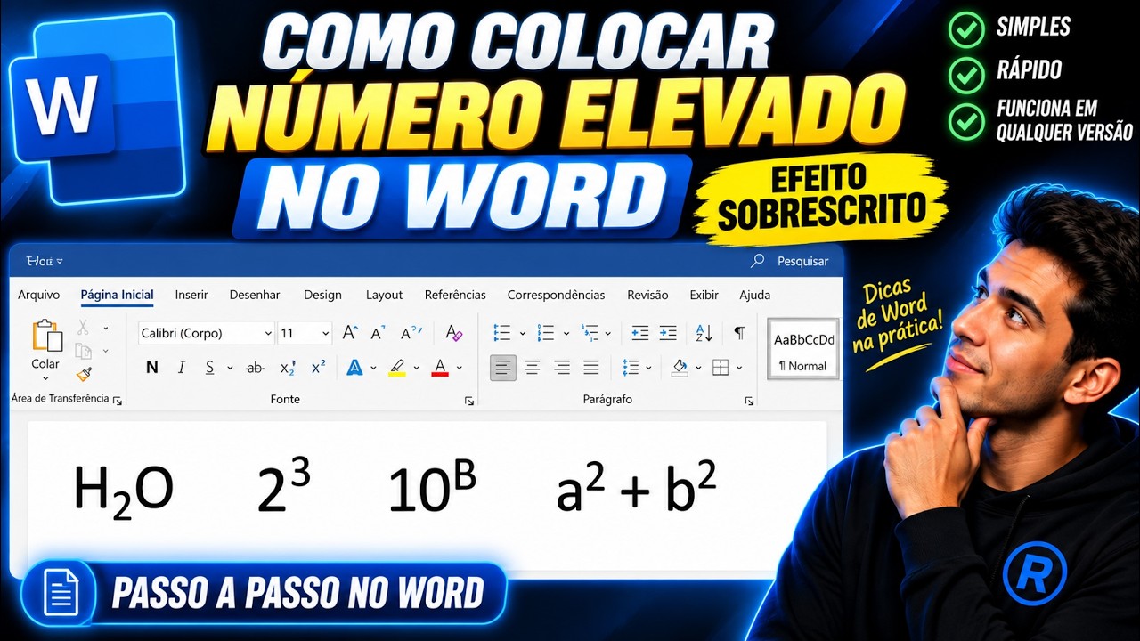 Como colocar o número elevado no Word sobrescrito. - YouTube