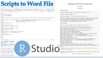 Scripts to Words Conversion || URSGISG || R markdown || Make PDF from R Scripts || code to pdf ||