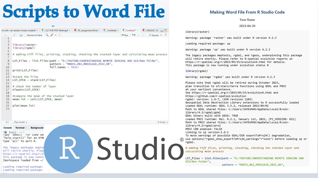Scripts to Words Conversion || URSGISG || R markdown || Make PDF from R ...